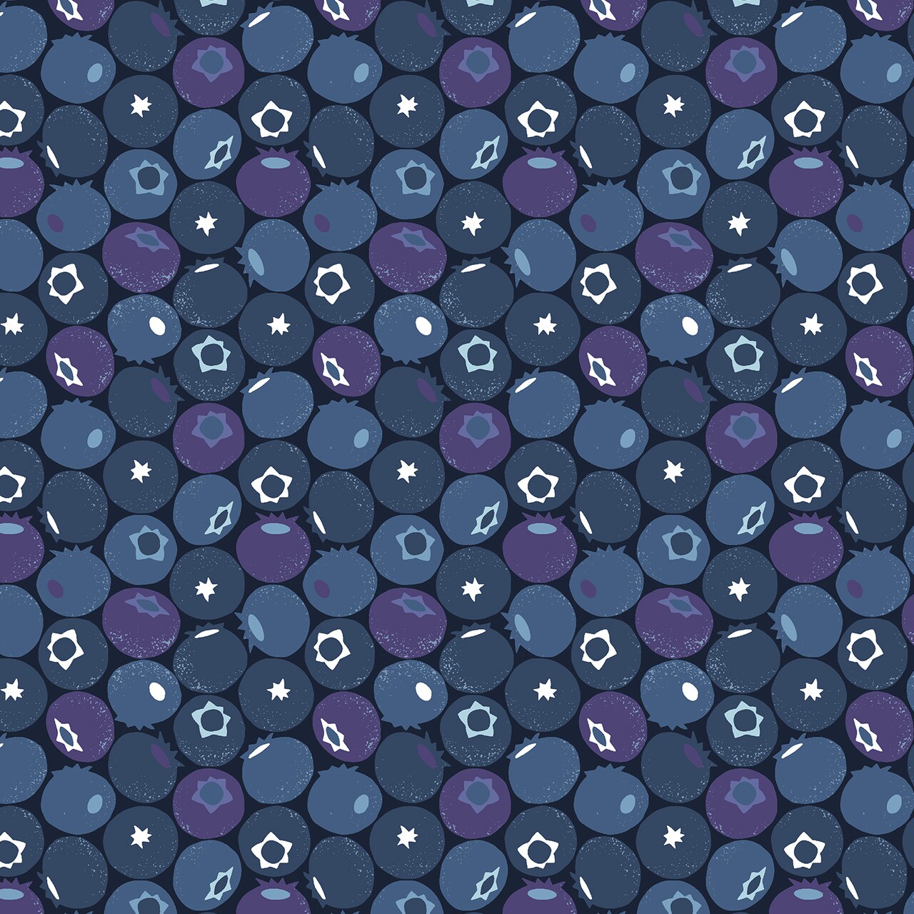 Blueberry in Blue Dusk (lv501-ds5) | Under the Apple Tree 2 | Loes van Oosten | Cotton+Steel